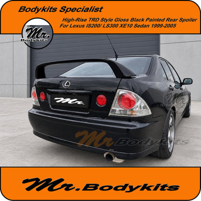 High-Rise TRD style Gloss Black painted rear spoiler for Lexus is200/ IS300 1999-2005 XE10