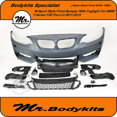 M-Sports Style Front Bumper With Grille For BMW 2 Series F22 2014-2021, With Fog Light