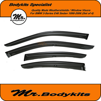 Mr Bodykits Quality Weathershield Window Visor For BMW 3 Series E46 1998-2006 (Set of 4)