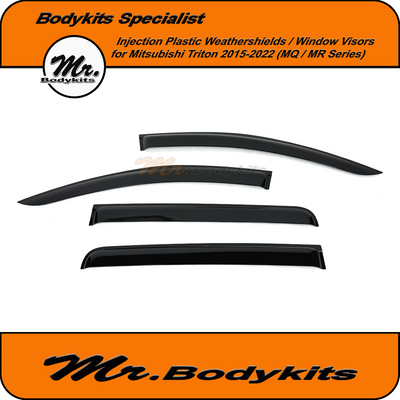 Weathershields / Window Visors for Mitsubishi Triton 2015–2022 (MQ / MR Series)