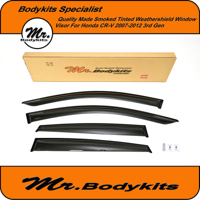 Premium Smoked Window Weather Shields Visors For Honda CR-V RE 2007–2012 3rd Gen (4PCS)