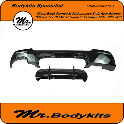 M Performance Style Rear Bumper Diffuser Lip For BMW E92 / E93, 3 Series 2006-2013