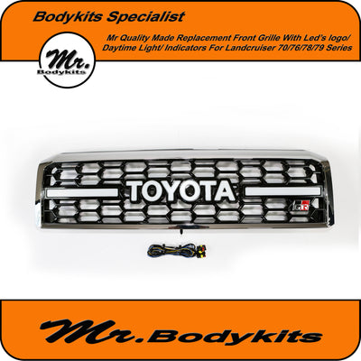 Toyota Landcruiser 70/76/78/79 series 2007-2021 LED Lights Front Grille, Mr Bodykits