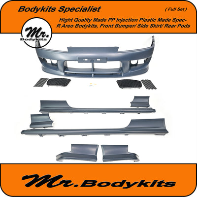 Nissan S15 200SX Spec-R Aero Plastic Bodykit – Front Bumper, Side Skirts & Rear Apron Pods