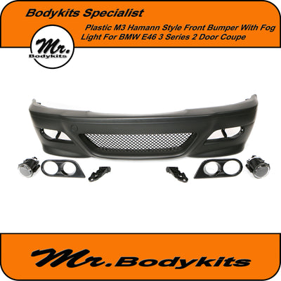 M3 Hamann Style Plastic Made Front Bumper For BMW E46 2 Door Coupe (non-M3) 1998-2004