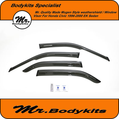 Mr Quality Mugen Style Weathershield Window Visor For Honda Civic Sedan 1996-2000 EK