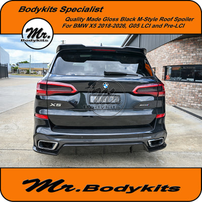 Gloss Black M Style Rear Boot Spoiler Wing For BMW X5 2018-2026, Mr Bodykits
