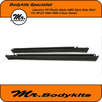 Mercedes Benz E-class W124 Plastic AMG Style Side Skirts Set For 1984-1996 W124 (Sedan Only)