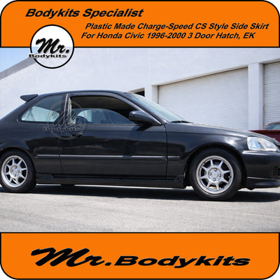 Charge-Speed CS Style Side Skirt For Honda Civic 1996-2000 3 Door Hatch EK