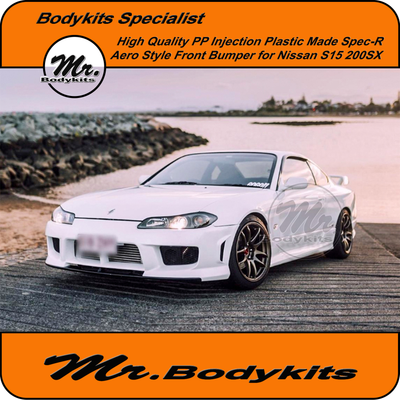 Spec-R Aero Style Plastic Front Bumper Bodykits With Foglight Cover And Mesh For Nissan S15 200SX