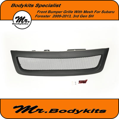 Front Bumper Grill With Mesh Suit Subaru Forester 2009-2013, SH 3rd Gen