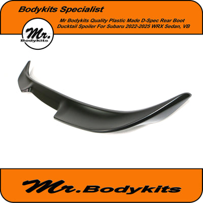 VB Subaru WRX 2022-2024 D-Spec V1 Rear Boot Spoiler, Quality Plastic made, Mr Bodykits