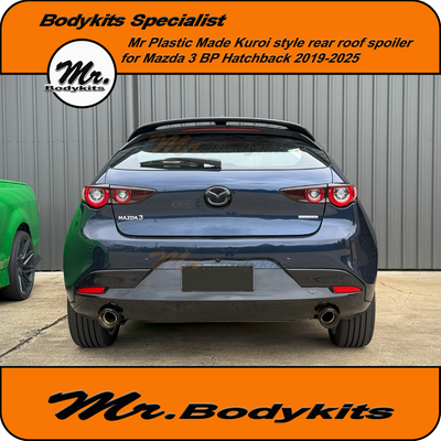 Mr Plastic Made Kuroi Style Roof Spoiler For Mazda 3 2019-2025 BP Hatchback (Unpainted / GlossBlack)