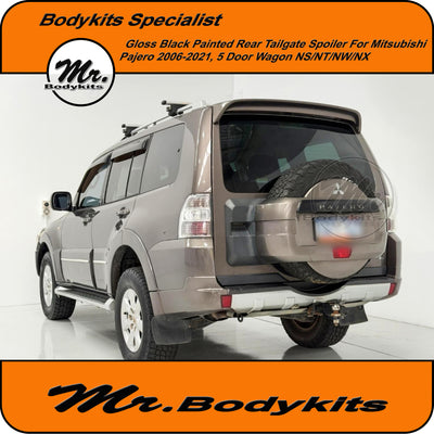 Mitsubishi Pajero 2006-2021 Tailgate Spoiler Gloss Black Painted, NS/ NT/ NW/ NX