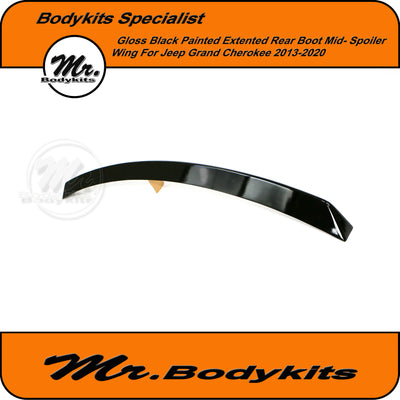 WK Jeep Grand Cherokee 2013-2020 Extended Gloss Black Rear Boot Mid Spoiler Wing, Mr Bodykits