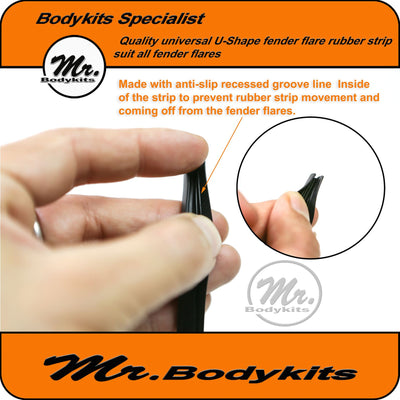 Nissan Navara D22/D23/D40/DX/RX/STX U-shape Fender Wheel Flare Rubber Strip Seal, 9M Length. Mr Bodykits