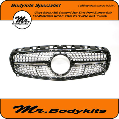 Mercedes Benz A-Class W176 Diamond Star Style Front Bumper Grille for 2012-2015