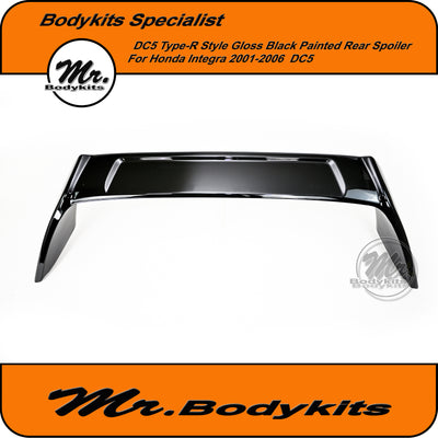 Type-R style Gloss Black Painted Rear Spoiler for Honda Integra DC5 2001-2006, Mr Bodykits