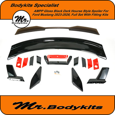 Ford Mustang 2023-2026 AMPP Gloss Black Dark Horse Style Rear Spoiler, S650 FO
