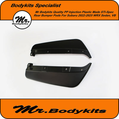 VB Subaru WRX 2022-2024 D-Spec Rear Bumper Pods/ Spats, Quality Plastic made, Mr Bodykits