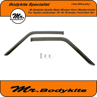 Toyota Landcruiser 70/75/76/78/79 Series Weathershield Window Visor, Front Set (High OEM Quality)
