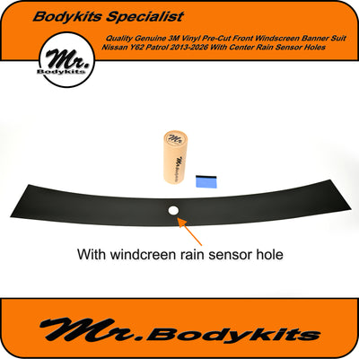 Genuine 3M Vinly Pre-Cut Front Windscreen Banner For Nissan Y62 Patrol 2013-2026