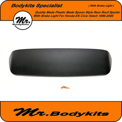Honda Civic EK Hatch 1996-2000 Spoon Style Rear Spoiler With Brake Light, Plastic Made Version