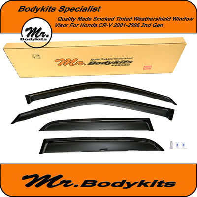 Premium Smoked Window Weather Shields Visors For Honda CR-V 2002–2006 2nd Gen (4PCS)