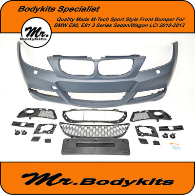 M-Tech Sport Style Plastic Made Front Bumper For BMW 3 Series E90 / E91 2010-2013 LCI