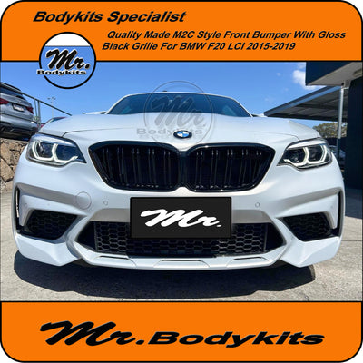 BMW 1 Series F20 M2C Style Full Replacement Front Bumper With Grille (2015-2019 LCI Model)