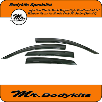 Mugen Style Weathershields / Window Visors for Honda Civic FD Sedan 2006-2012