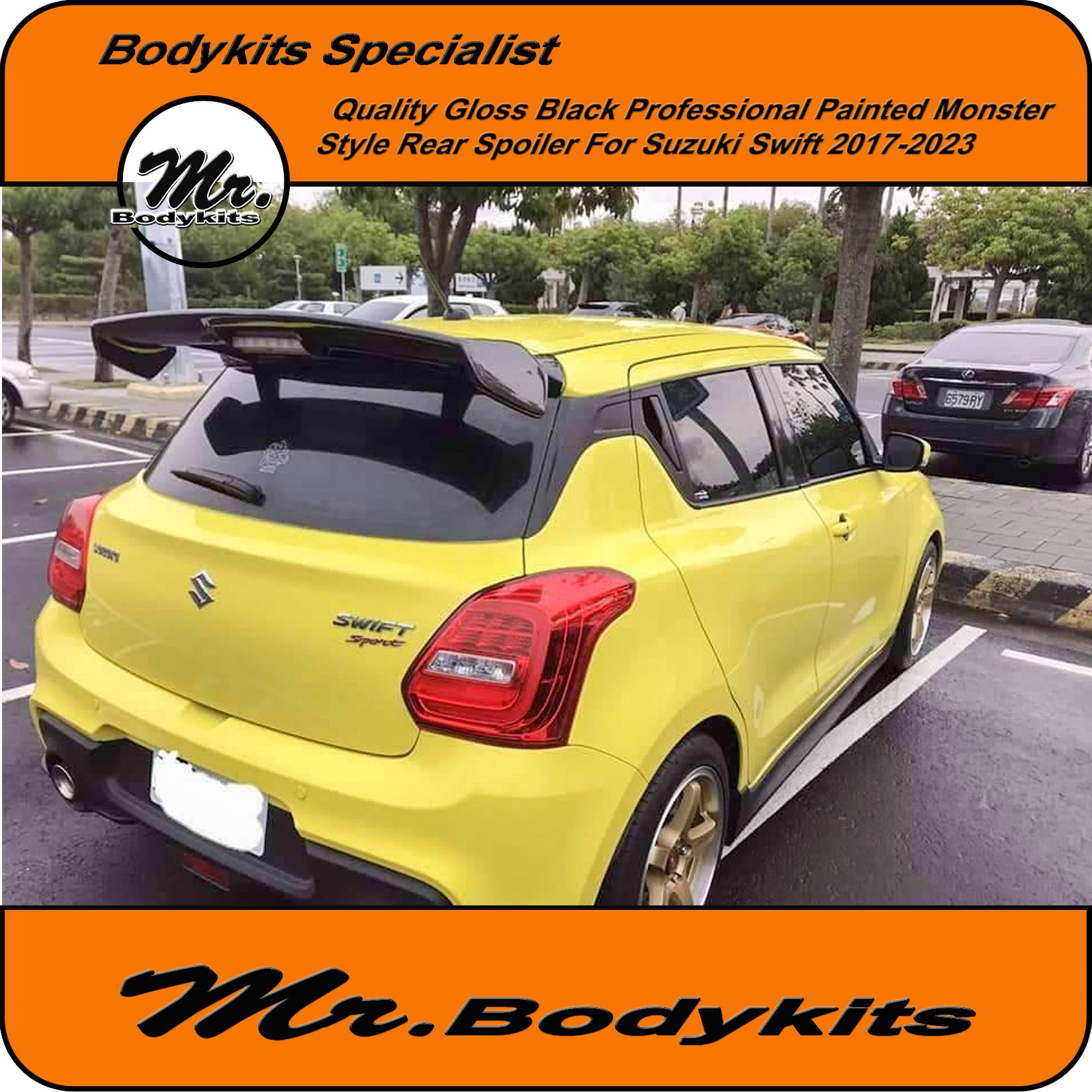 Swift Rear Spoiler Suzuki Swift Monster Style Rear Roof Spoiler for 2017-2023 (Profession ...