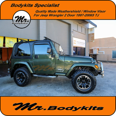 Mr Bodykits Quality Weathershield Window Visor For Jeep Wrangler 1997-2006 TJ