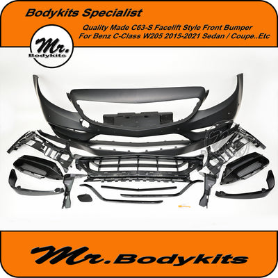 C63-S Facelift Style Front Bumper For Mercedes C-Class W205 2015-2021 Sedan/Coupe..Etc (Copy)