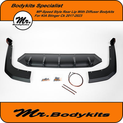 MP Style Rear Lip With Diffuser For Kia Stinger 2017-2023, Mr Body Kits
