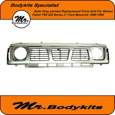 Satin Grey Painted replacement Grille For Nissan Y60 GQ 1 patrol/ Ford Maverick 1987-1994