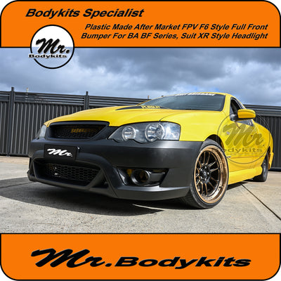 F6 Style Front Bumper Bar Suits Ford Falcon BA BF Sedan Wagon Ute (suits XR/FPV Headlights)