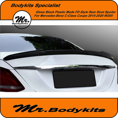 Mercedes-Benz W205 C-Class "Coupe" Gloss Black Painted FD Boot Spoiler Wing 2015-2021