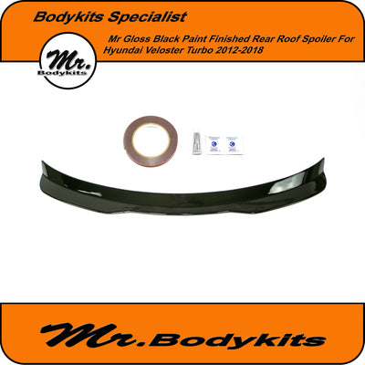 Hyundai Veloster Turbo Roof Spoiler Wing 2012-2018, Gloss Black Painted