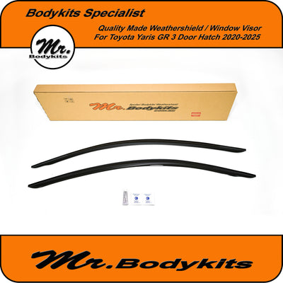 Premium Weathershield Window Visor For Toyota GR Yaris 3 Door Hatch 2020-2025, Mr Bodykits