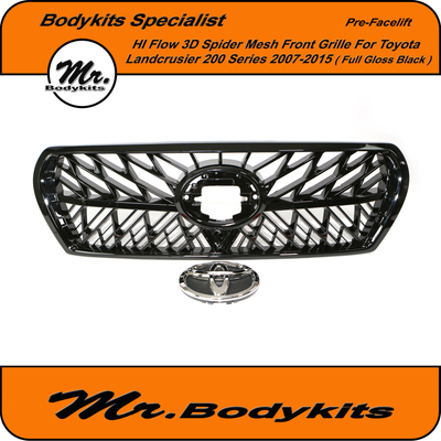 Toyota Landcruiser 200 Series Spider Mesh Front Grille (Gloss Black ) for 2007-2015 (Pre-Facelift)