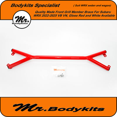 Quality Subaru WRX 2022-2025 VB VN Front Grille Member Brace (Gloss Red / White)