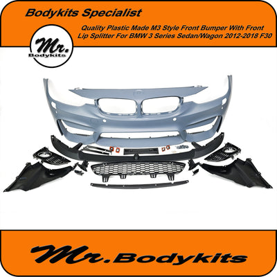M3 Style Quality Made Front Bumper With Front Lip For BMW 3 Series F30/F31 2012-2018