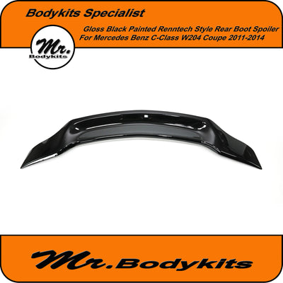 Mercedes-Benz W204 C-Class "Coupe" Gloss Black Painted Renntech Style Boot Spoiler Wing for 2011-2014 2-Door