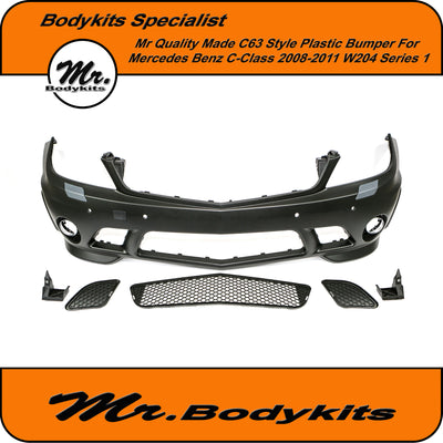 Mr Plastic Made C63 AMG Style Front Bumper For Mercedes Benz C-Class W204 08-11 Series 1