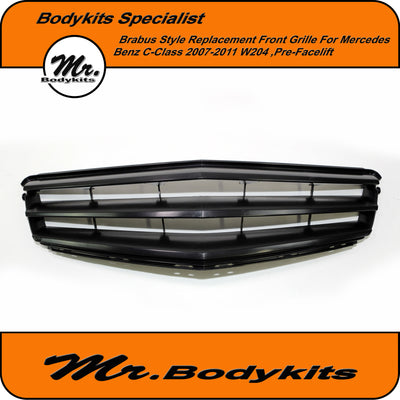 Plastic Made Brabus Style Front Grille For Mercedes Benz W204 C-Class 2007-2014