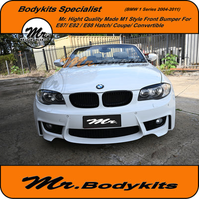 BMW 1 Series E81/ E82/ E87/ E88 1M Style Front Bumper, 2006-2013 Hatch/Sedan/Convertible