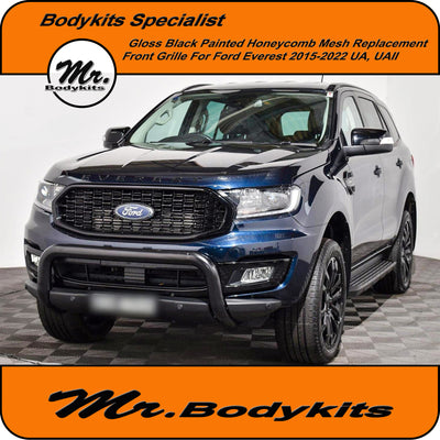 Ford Everest 2019-2022 Gloss Black Painted replacement Front Grille, Mr Bodykits