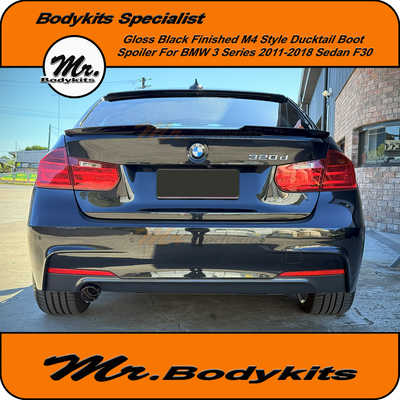 BMW 3 Series 2012-2018 F30 Sedan M4 Style Boot Spoiler Gloss Black Finished