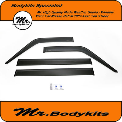 Premium Weathershields Window Visor For Nissan Patrol GQ Y60 1987-1997 5 Door